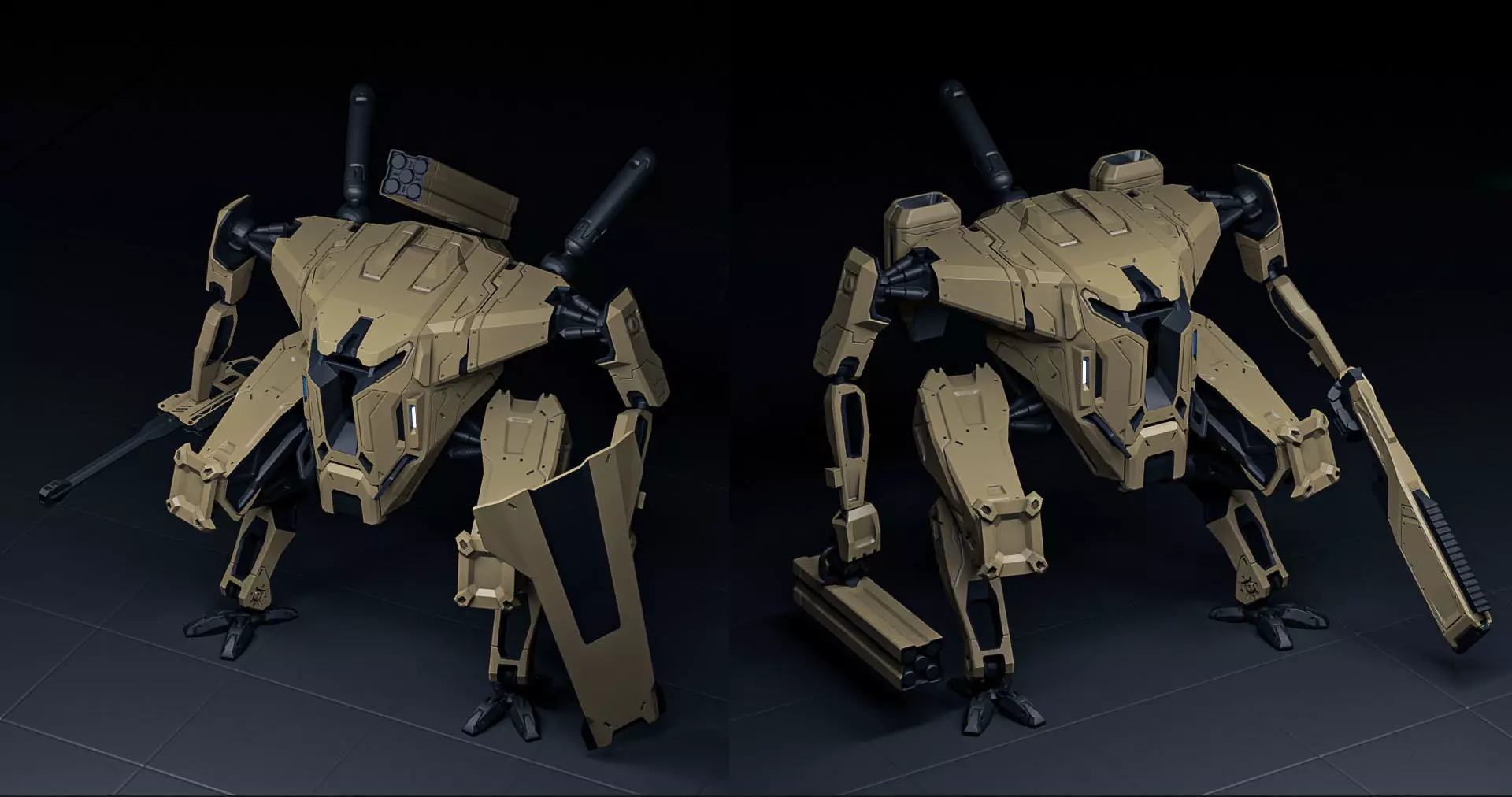 STRIKER mech action figure 3D print model_2