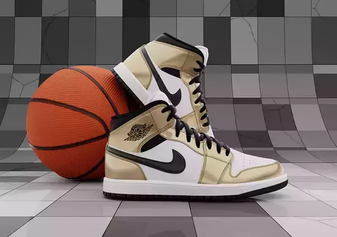 Air Jordan 1 Mid 3D model