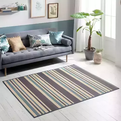 Santorini striped bamboo rug carpet