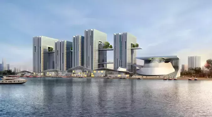 3Dmax fashion city commercial square building 109