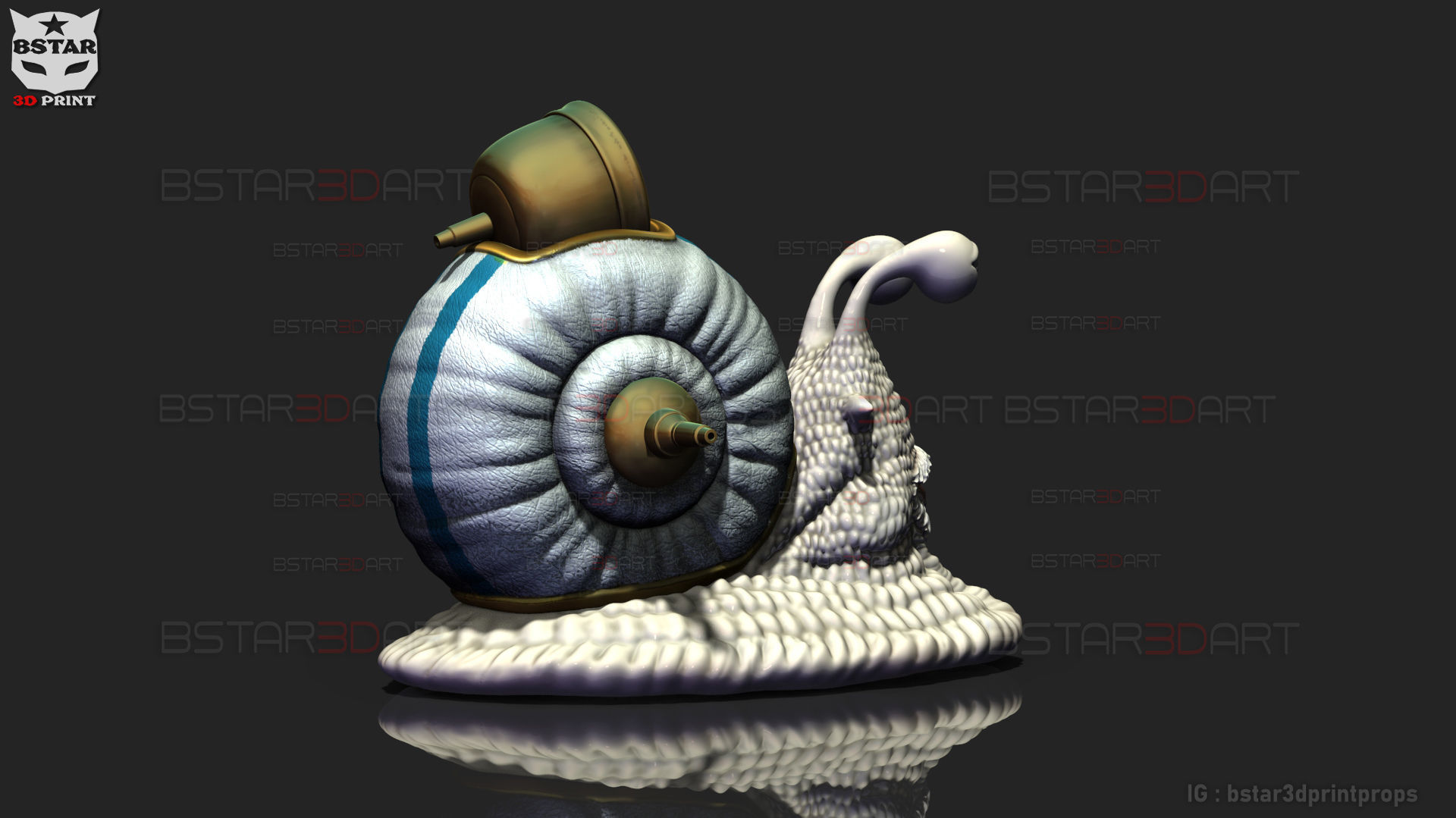 One Piece LA - Den Den Mushi - Transponder Snail High Quality 3D print model_16