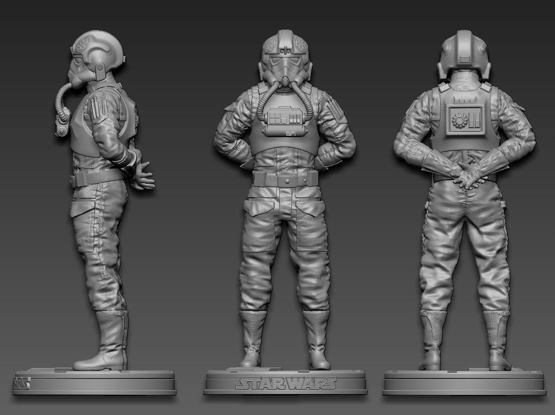 Star Wars TIE Fighter Pilot 3D print model_2