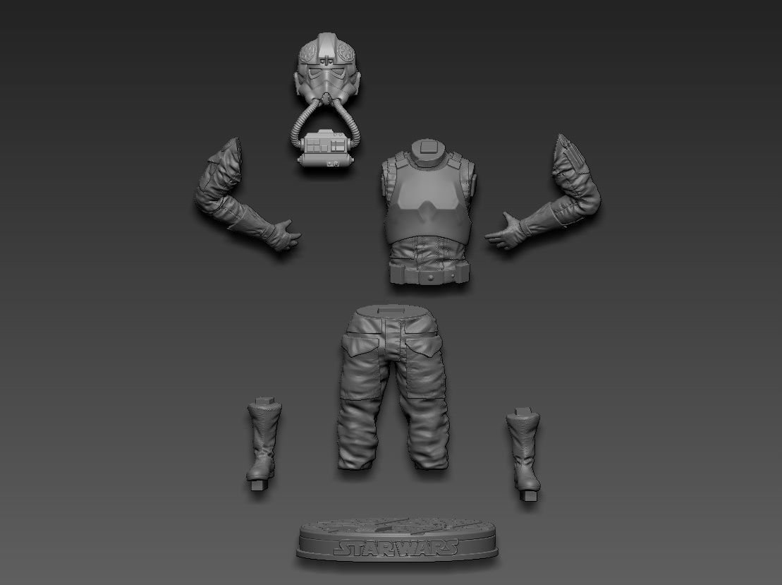 Star Wars TIE Fighter Pilot 3D print model_29