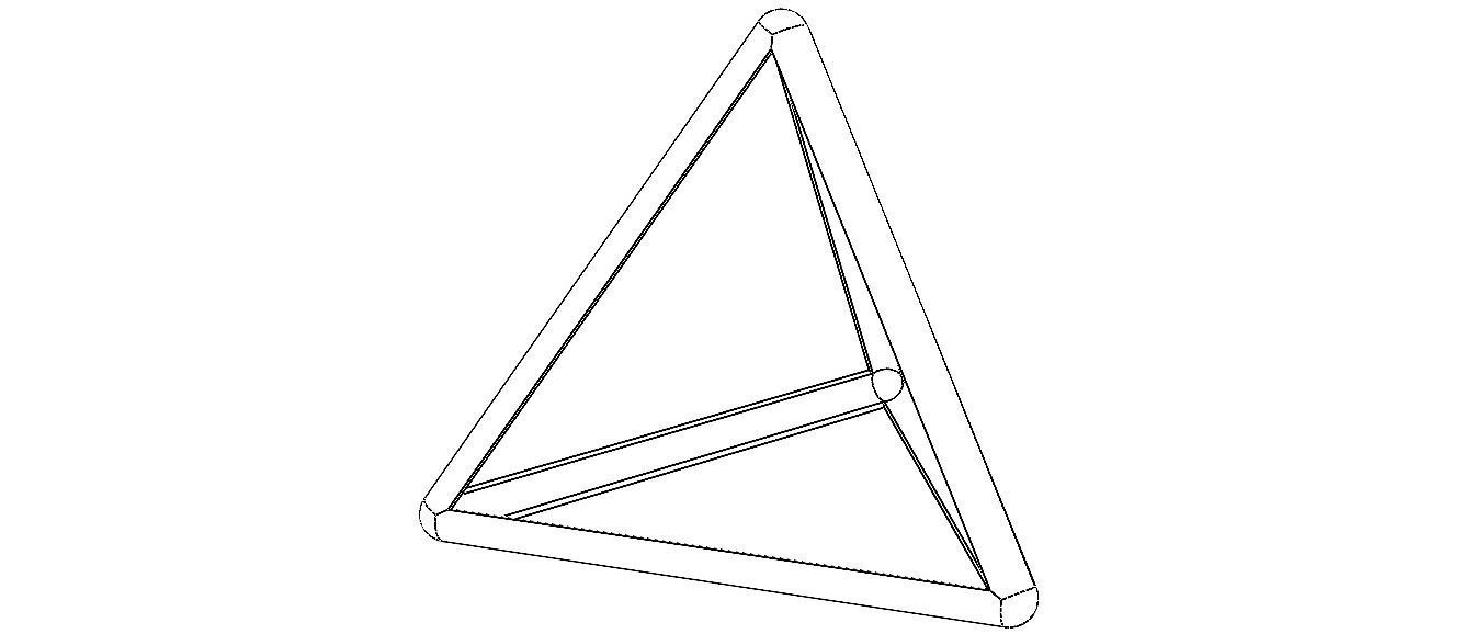 Wireframe Tetrahedron 3D print model_2