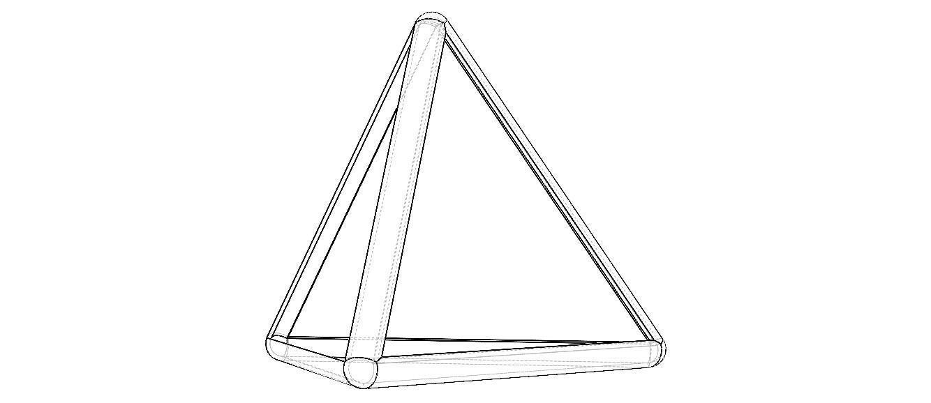 Wireframe Tetrahedron 3D print model_35