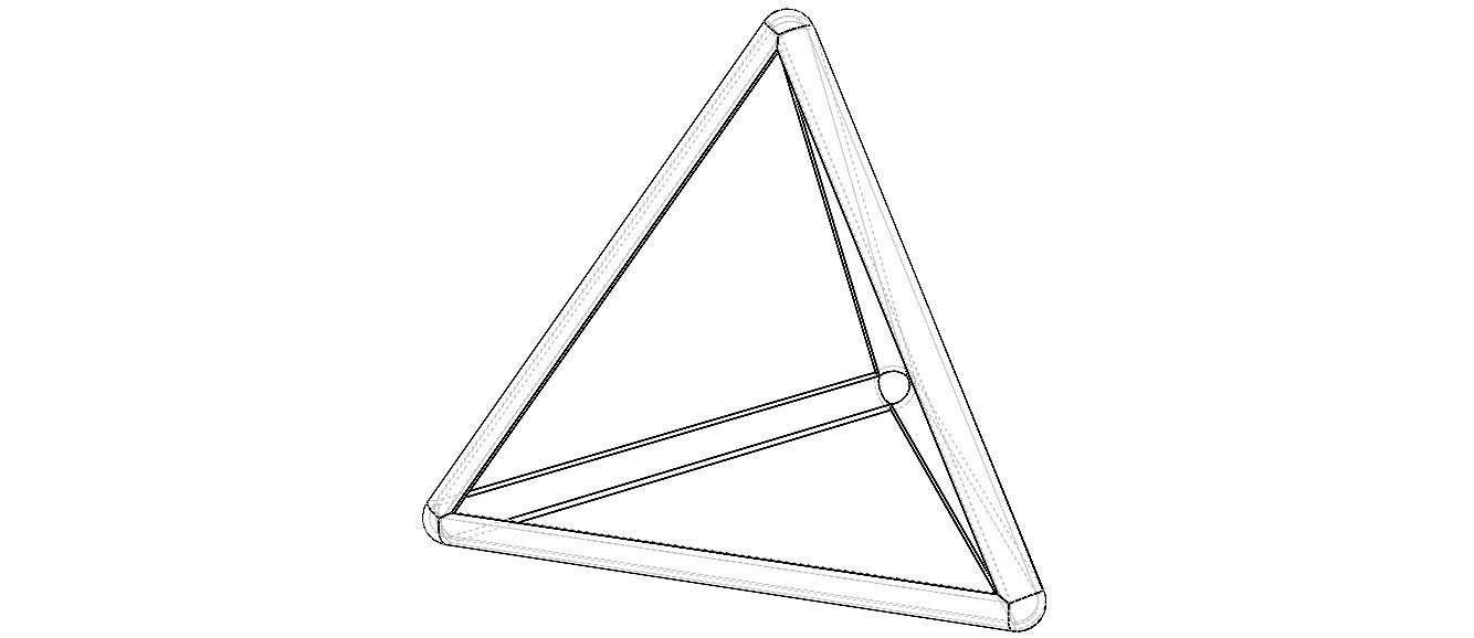 Wireframe Tetrahedron 3D print model_3