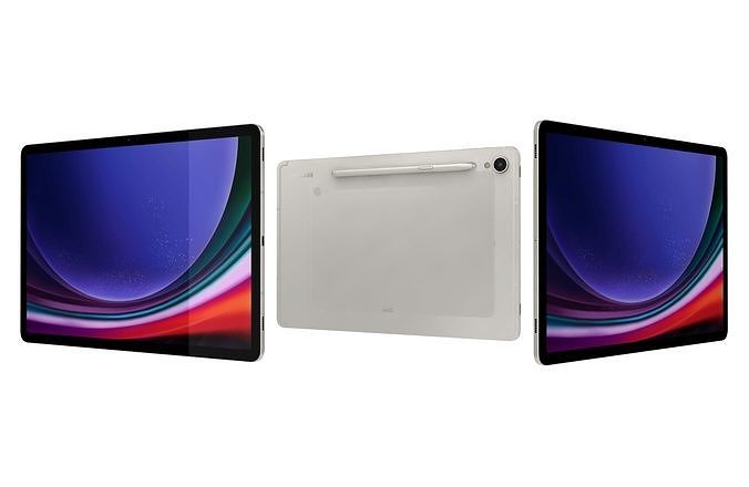 Samsung Galaxy Tab S9 White Low-poly 3D model