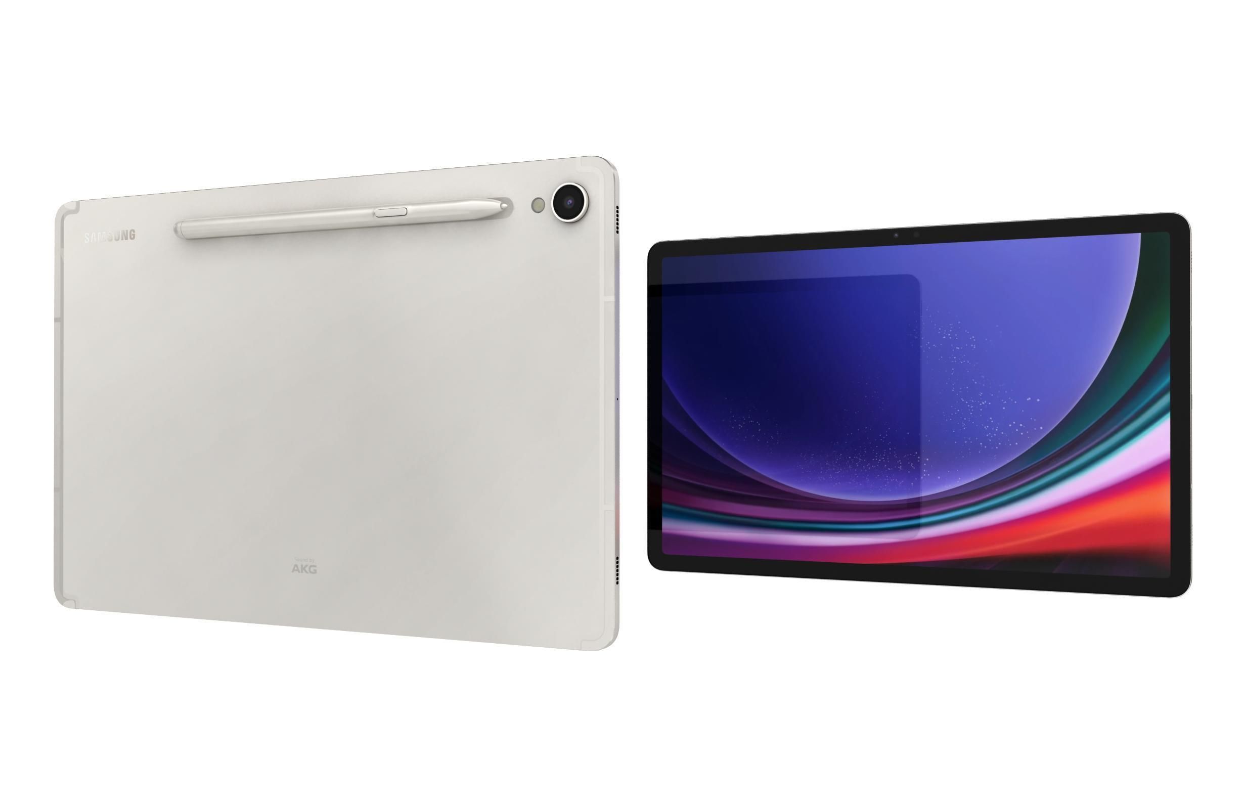 Samsung Galaxy Tab S9 White Low-poly 3D model_7