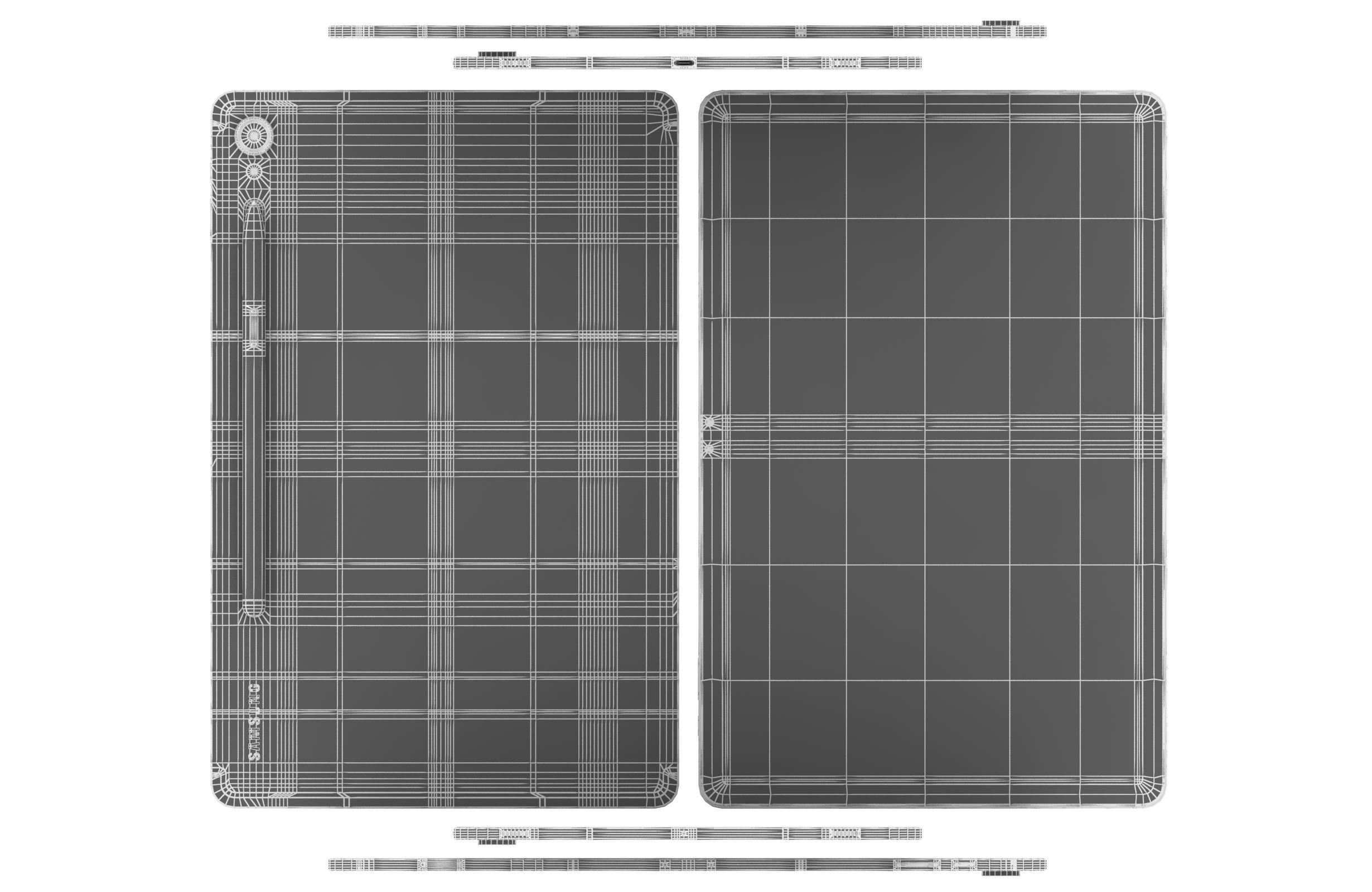 Samsung Galaxy Tab S9 White Low-poly 3D model_16