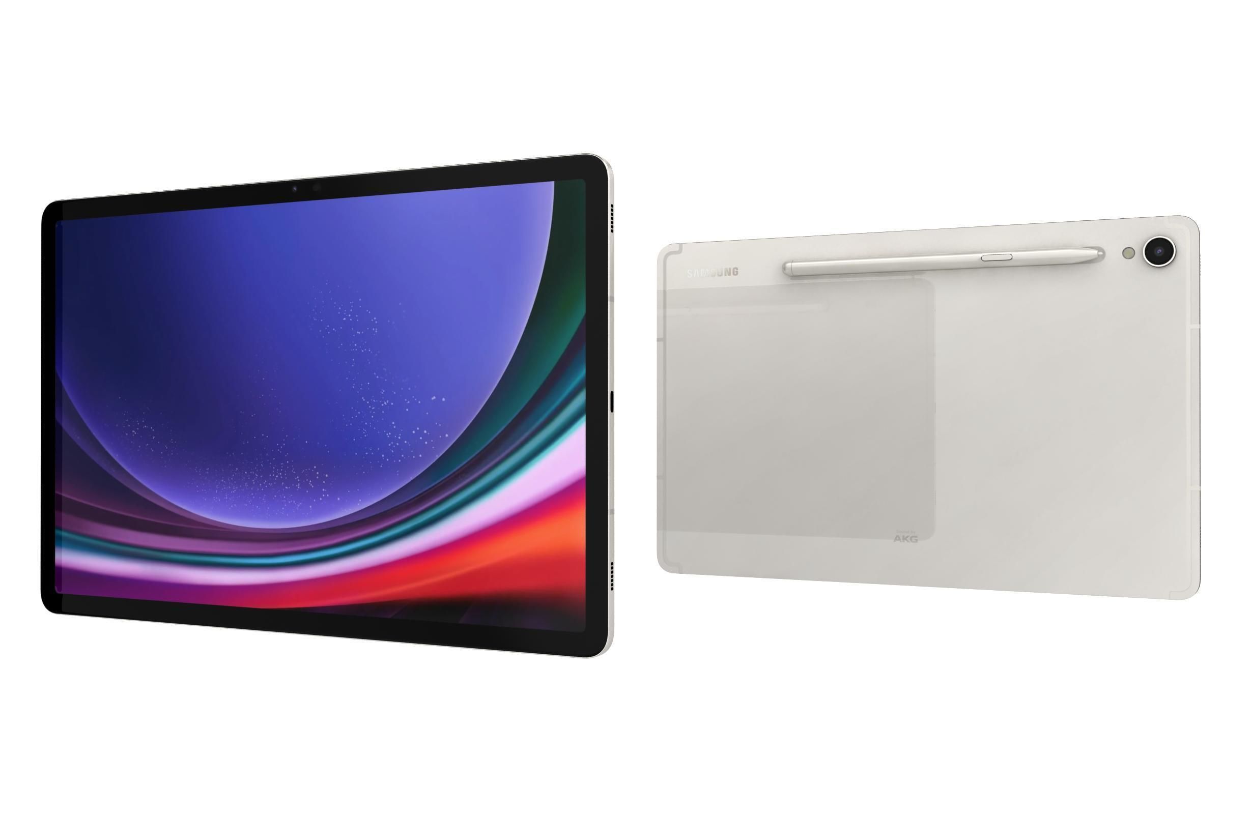 Samsung Galaxy Tab S9 White Low-poly 3D model_6