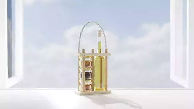 Honey And Oil Souvenir Low-poly 3D model 2