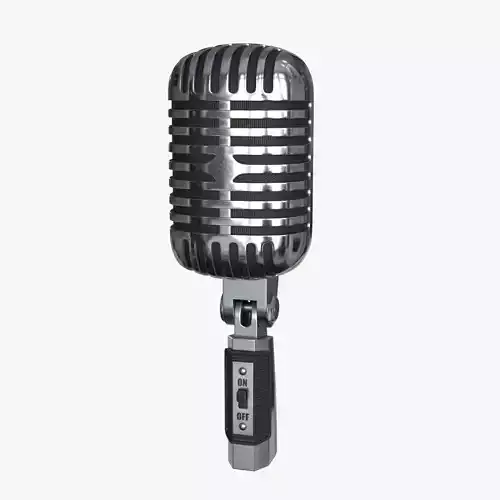Microphone Vintage Low-poly 3D model