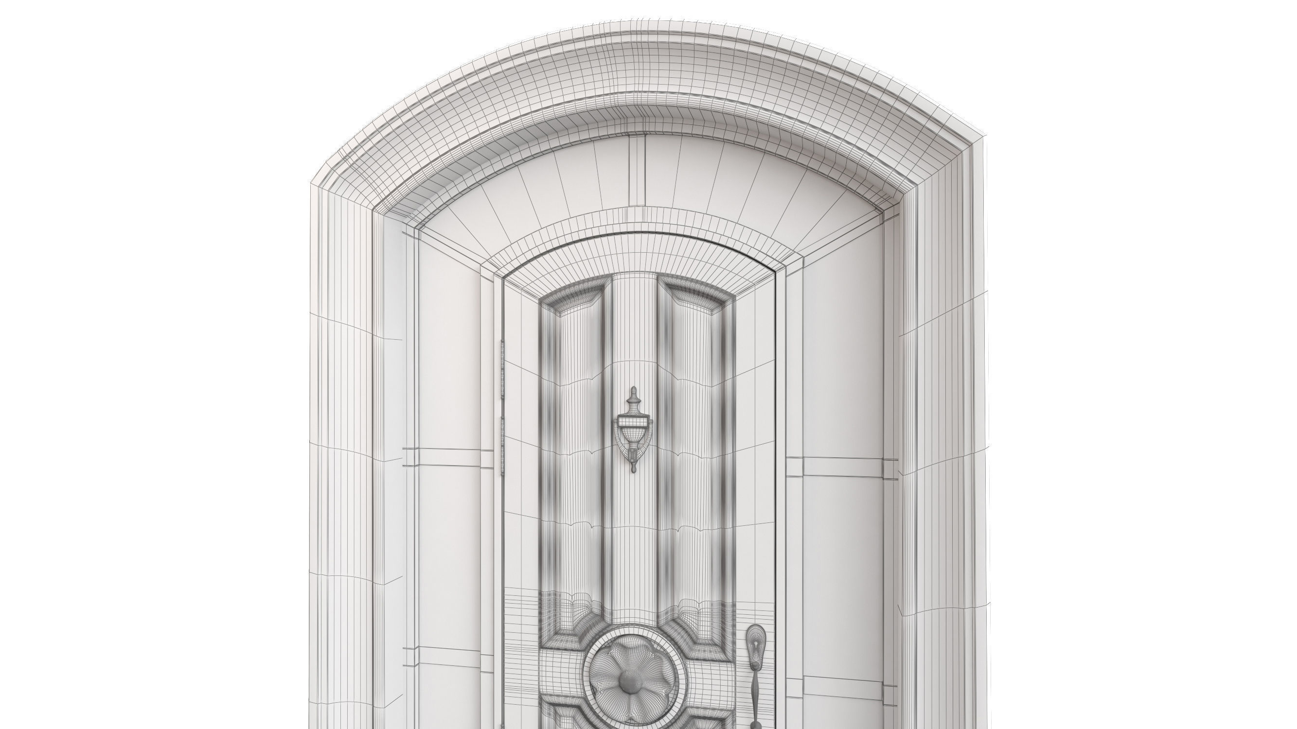 Entrance classic door 92 3D model_6