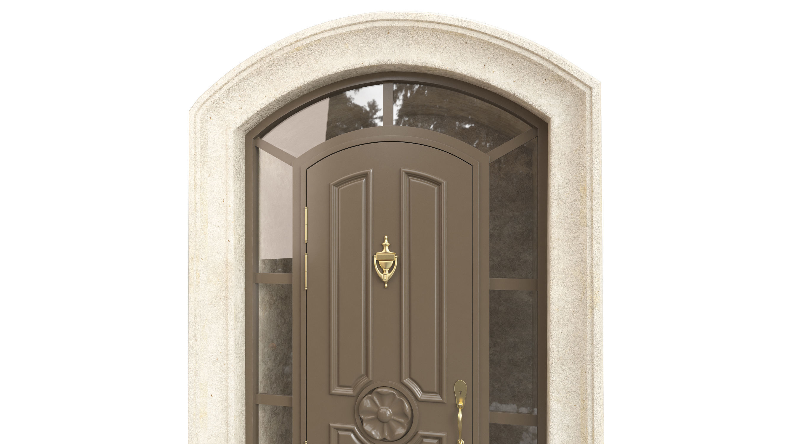 Entrance classic door 92 3D model_3