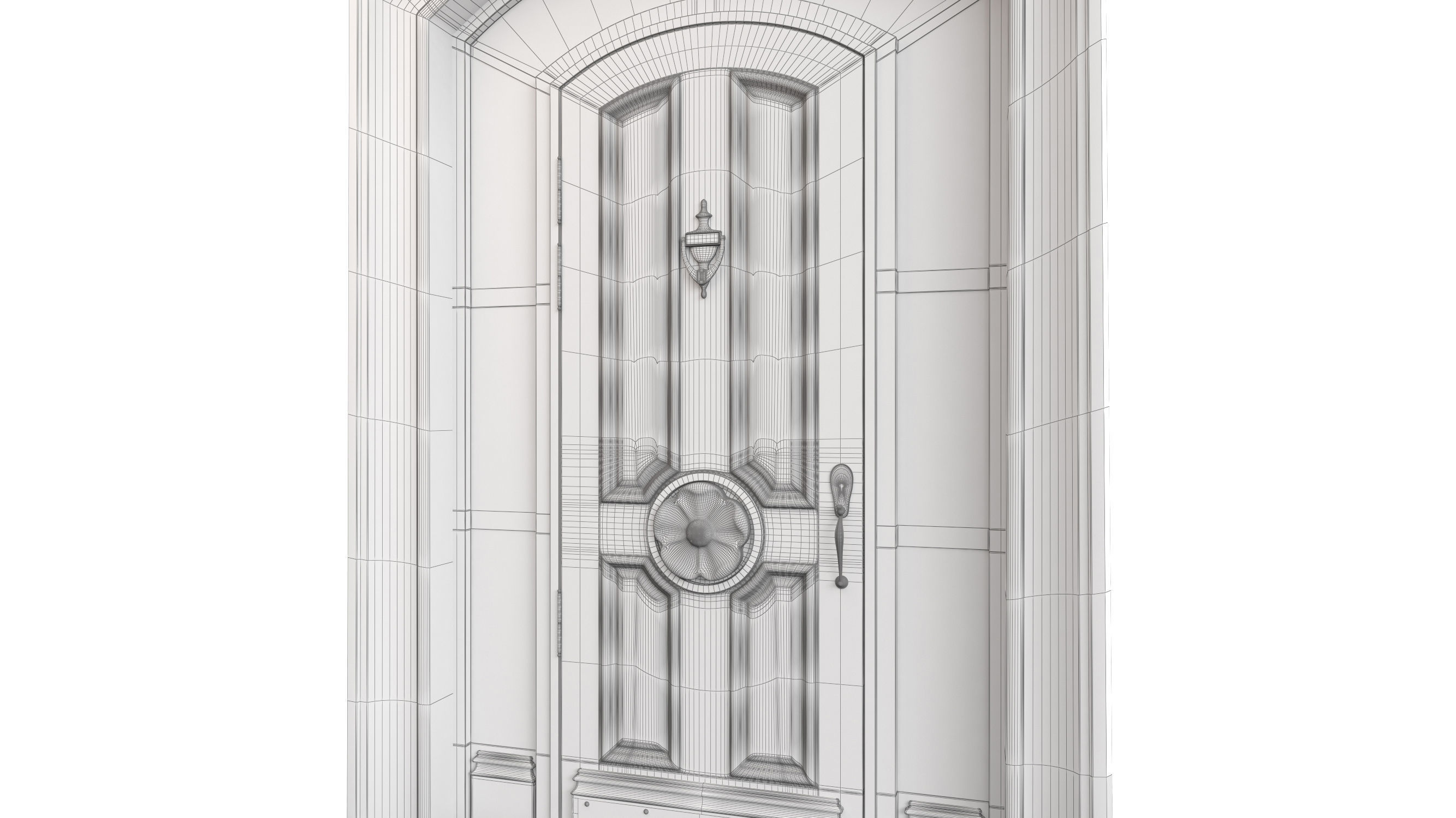 Entrance classic door 92 3D model_11