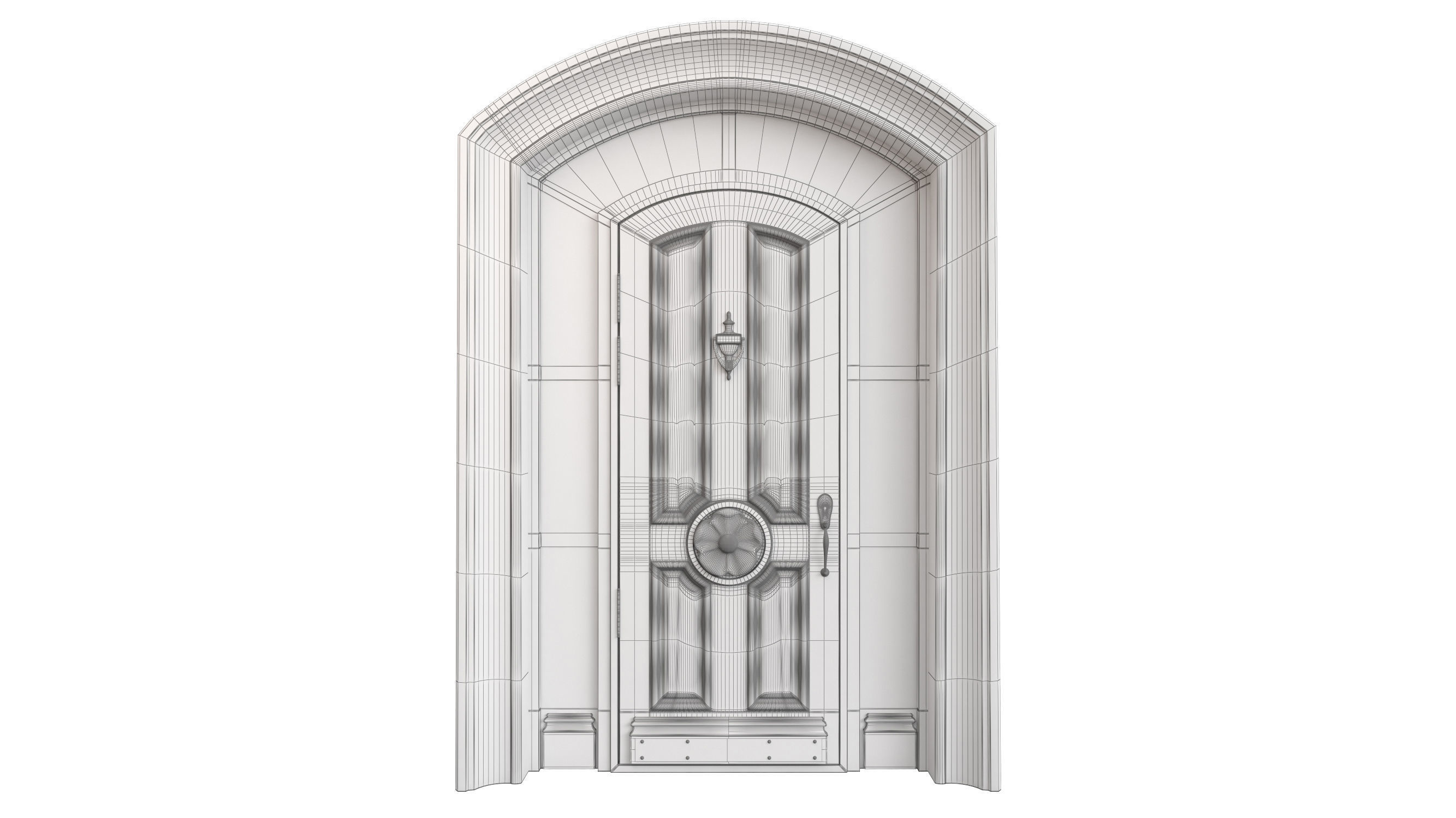 Entrance classic door 92 3D model_9