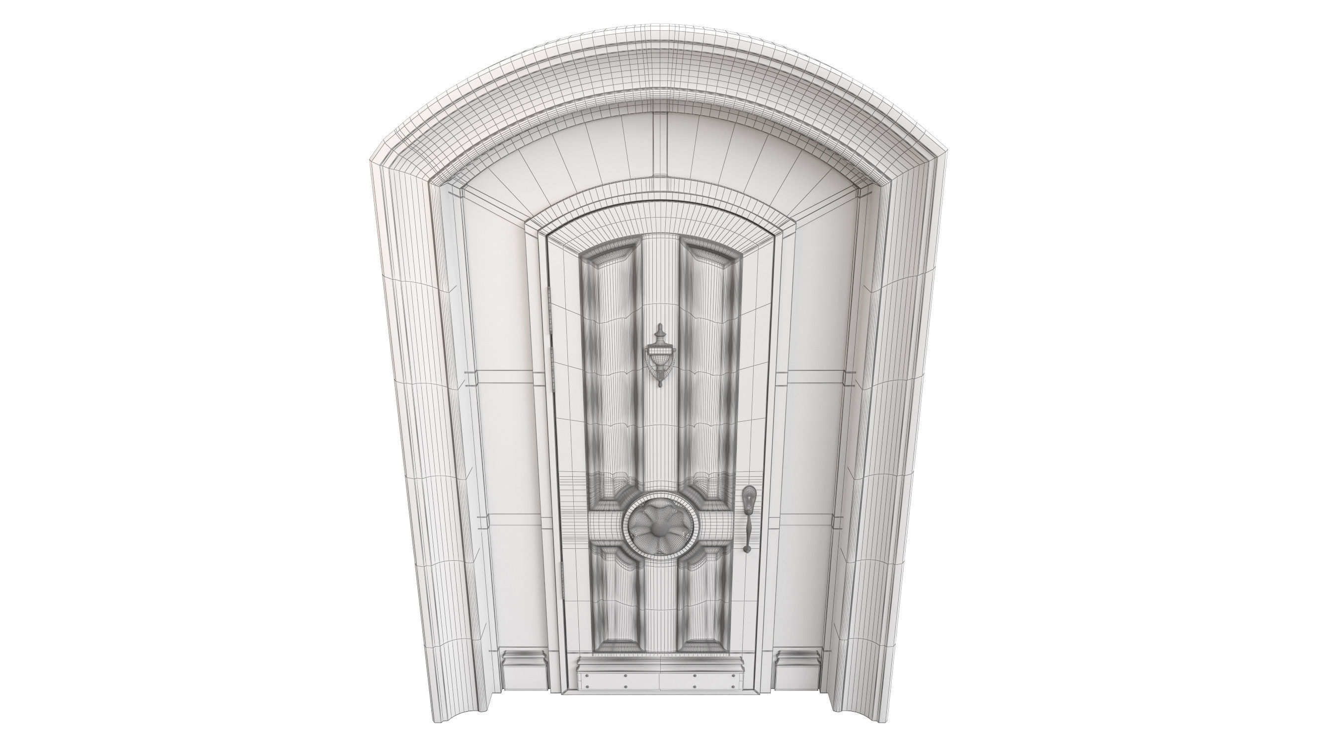 Entrance classic door 92 3D model_7
