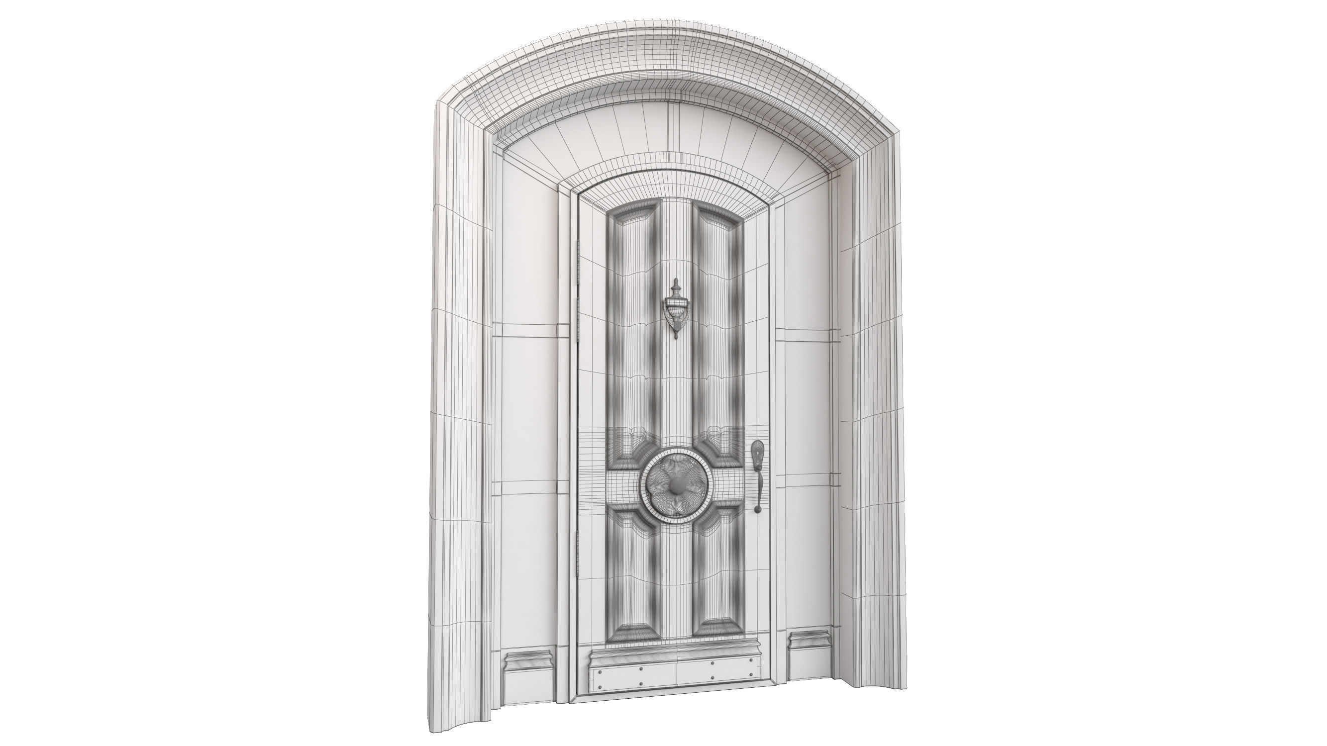 Entrance classic door 92 3D model_8