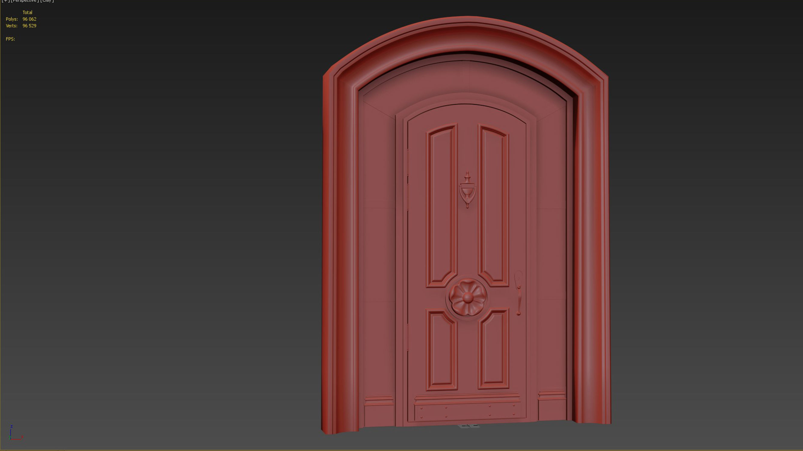 Entrance classic door 92 3D model_12
