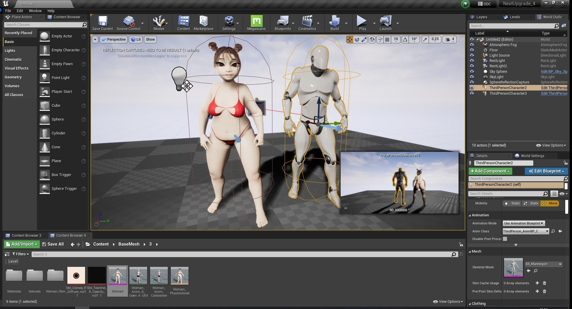 Fat Woman stylized girl cartoon Low-poly 3D model_26