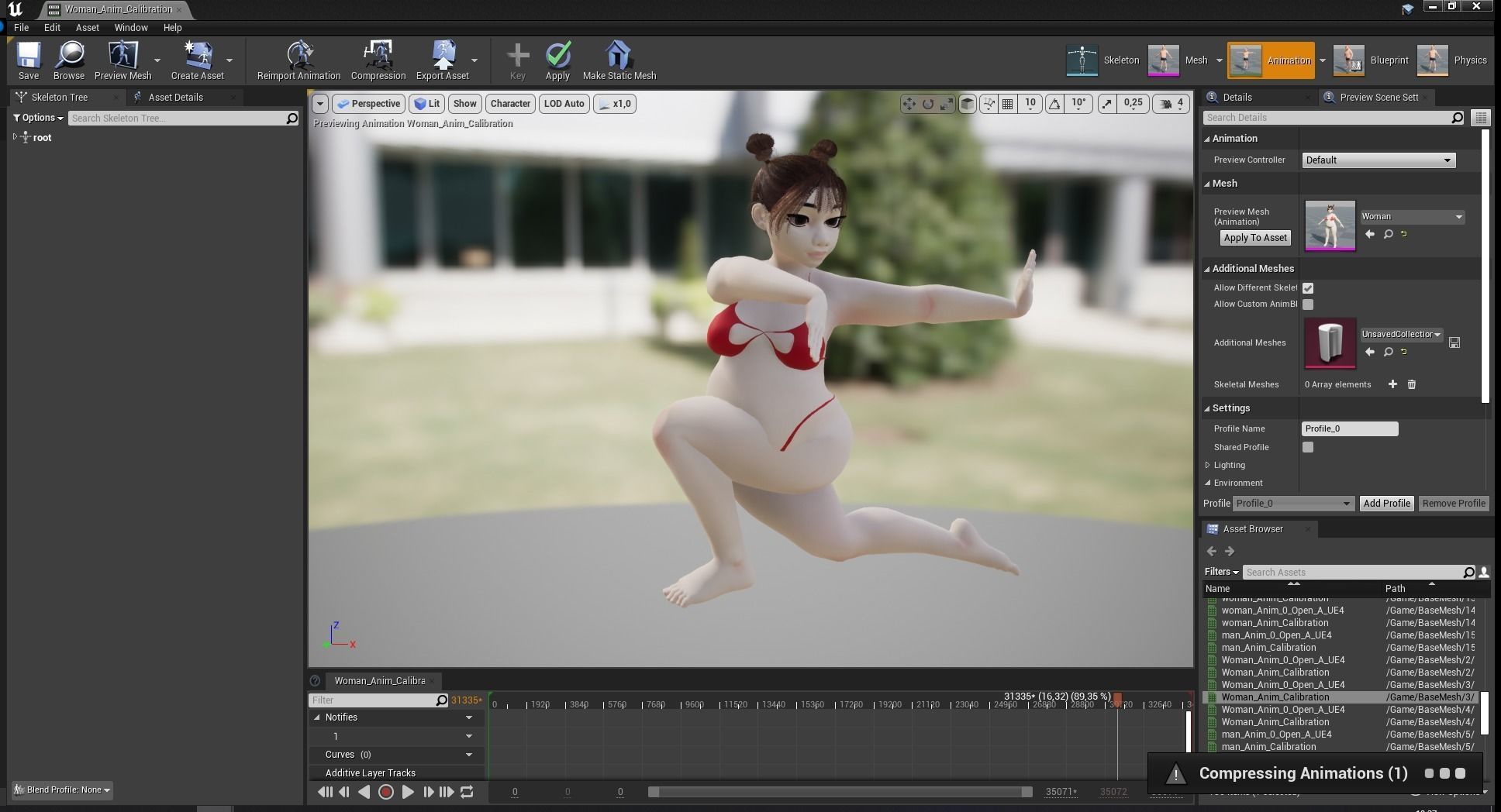 Fat Woman stylized girl cartoon Low-poly 3D model_28