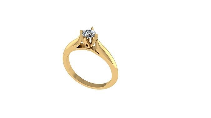 Engagement ring 18 mm 3D print model