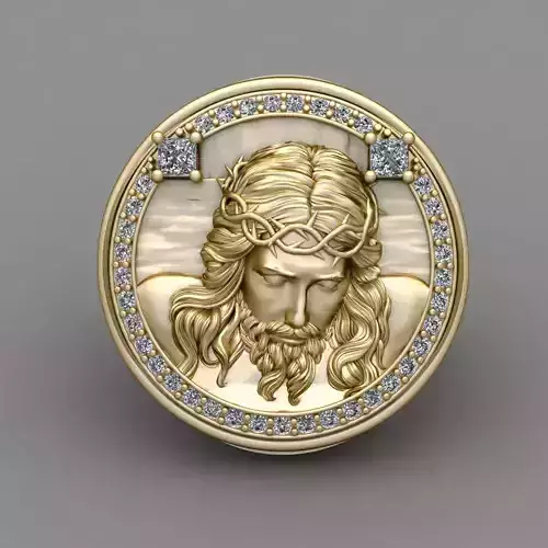 Jesus Diamond Ring 3d Print Model 