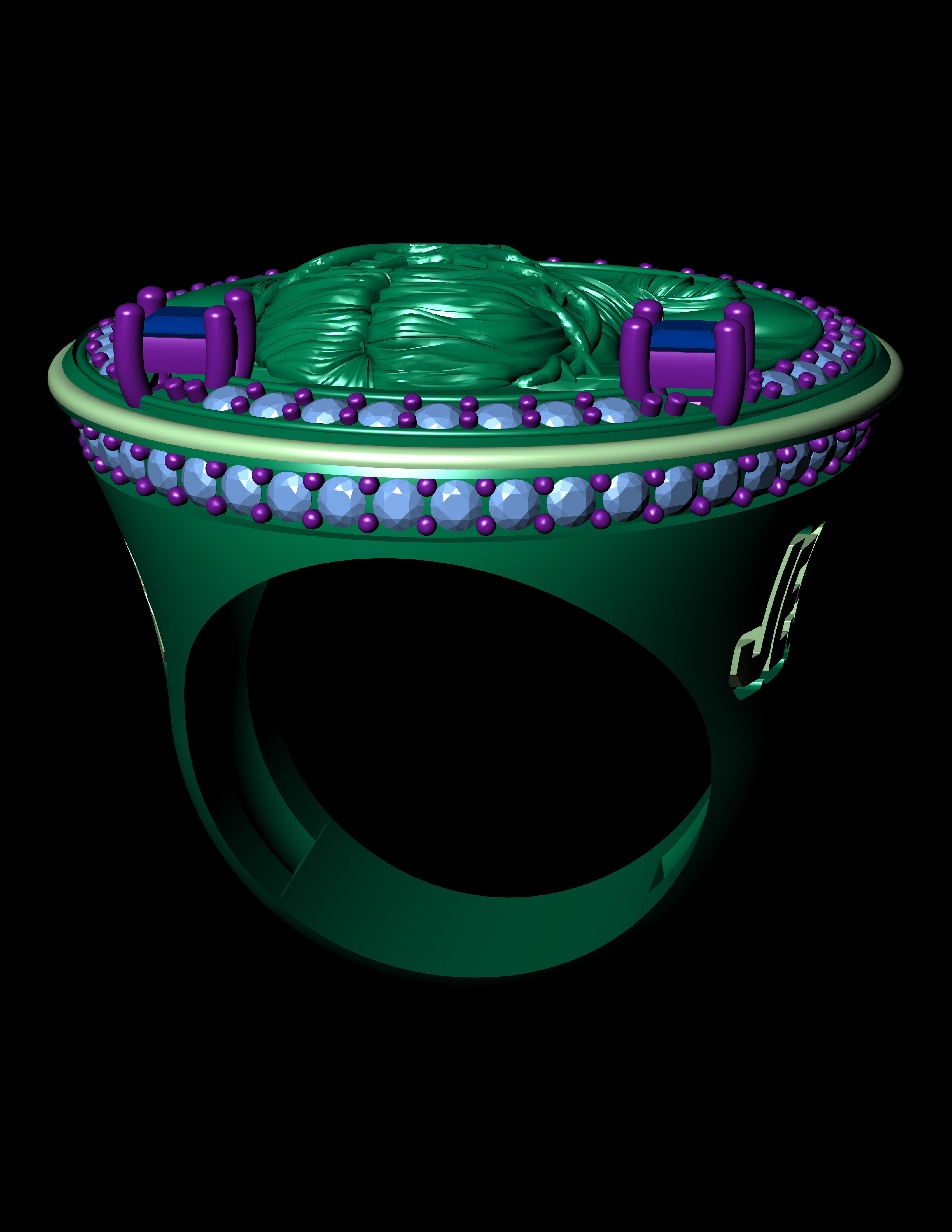 Jesus Diamond Ring 3d Print Model 3D print model_15