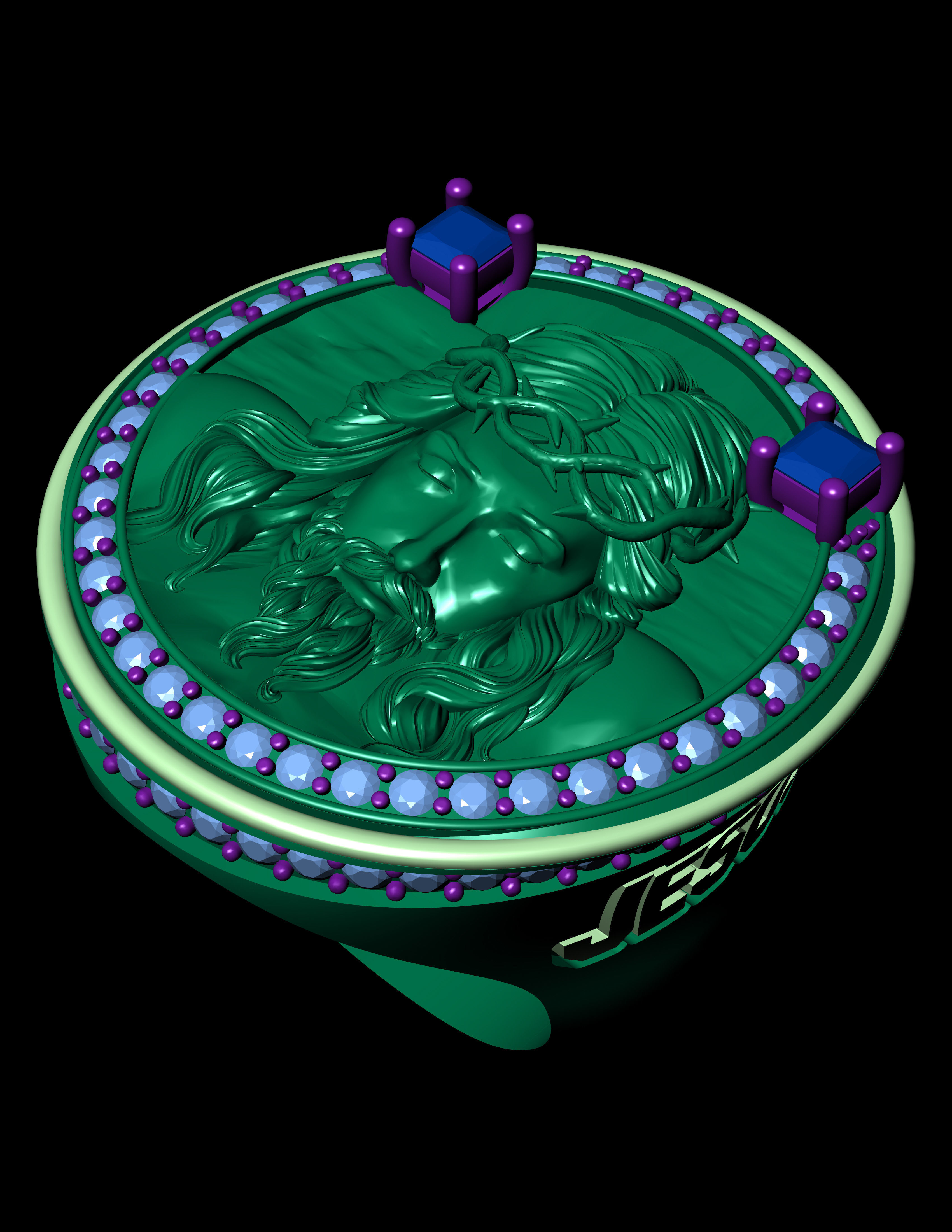 Jesus Diamond Ring 3d Print Model 3D print model_12