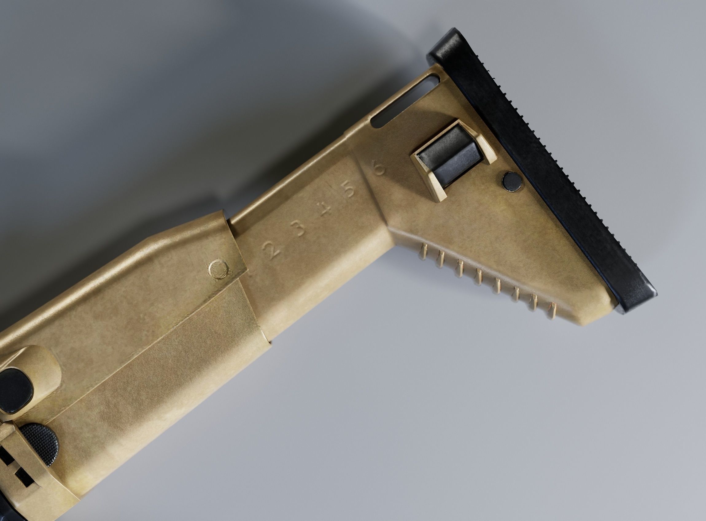 SCAR-H Gun and Green Camo Beret Low-poly 3D model_5