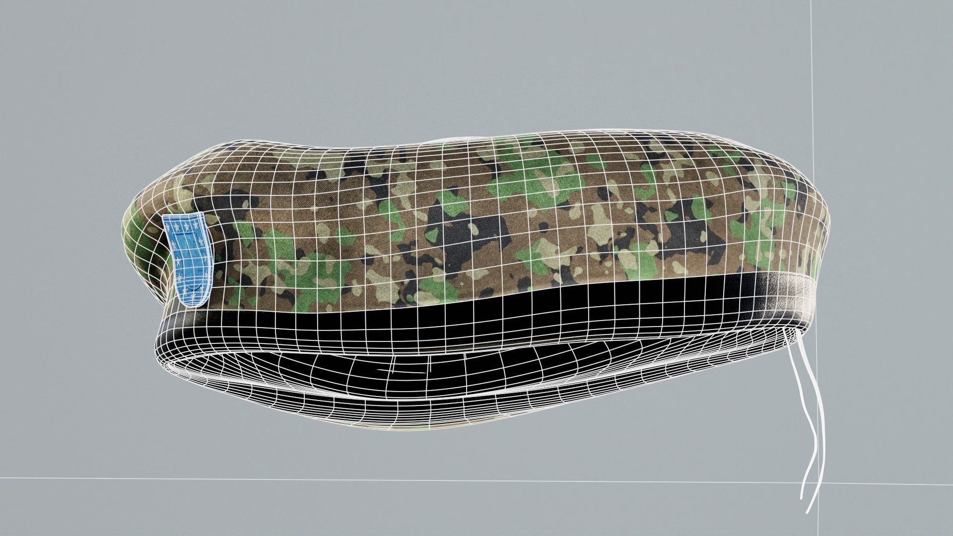 SCAR-H Gun and Green Camo Beret Low-poly 3D model_43