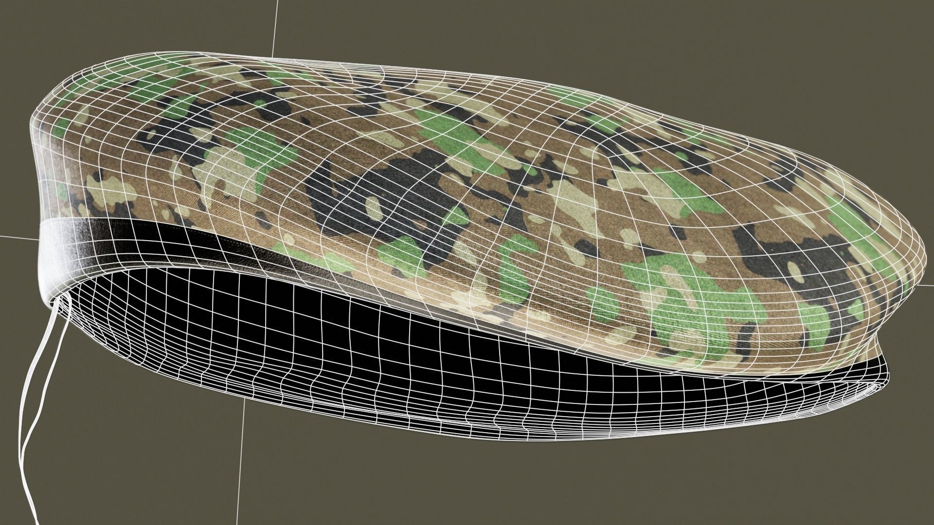 SCAR-H Gun and Green Camo Beret Low-poly 3D model_45