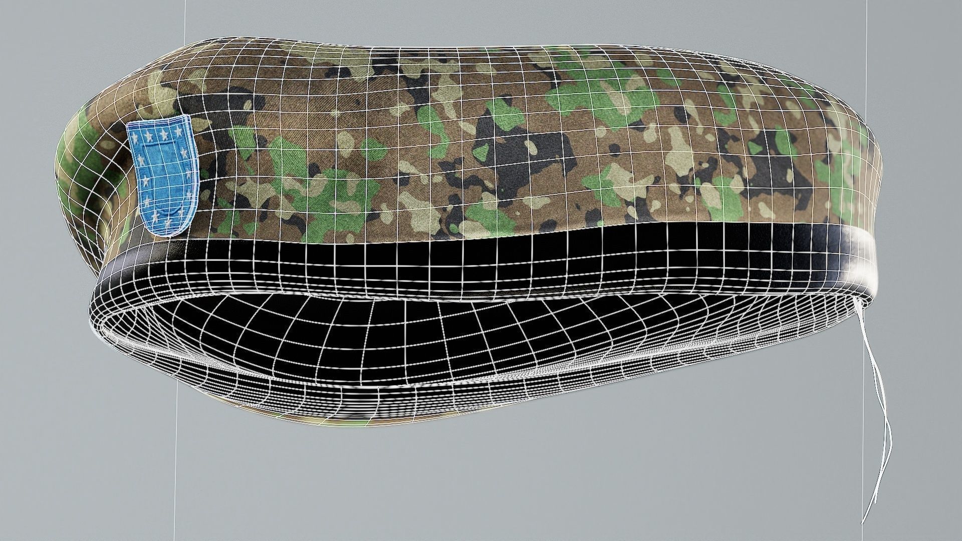 SCAR-H Gun and Green Camo Beret Low-poly 3D model_52
