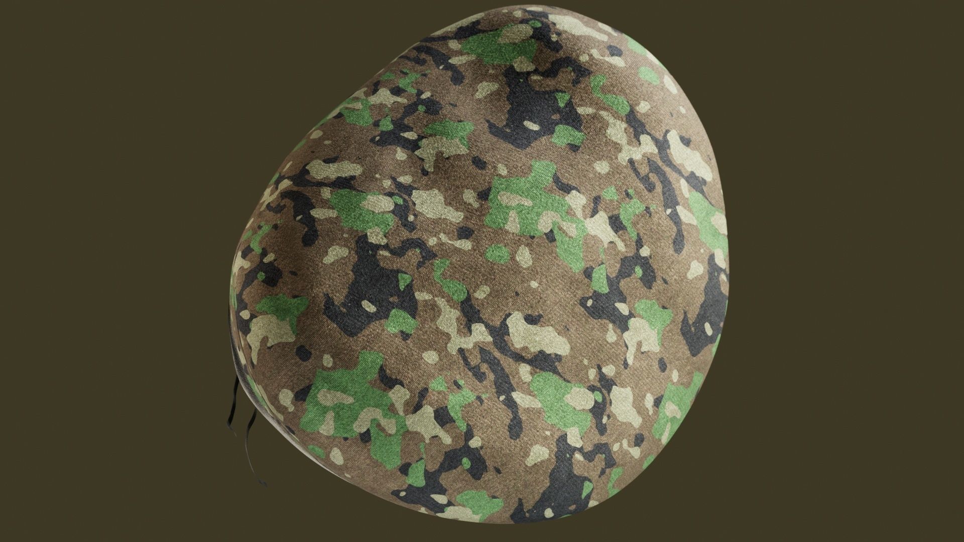 SCAR-H Gun and Green Camo Beret Low-poly 3D model_32