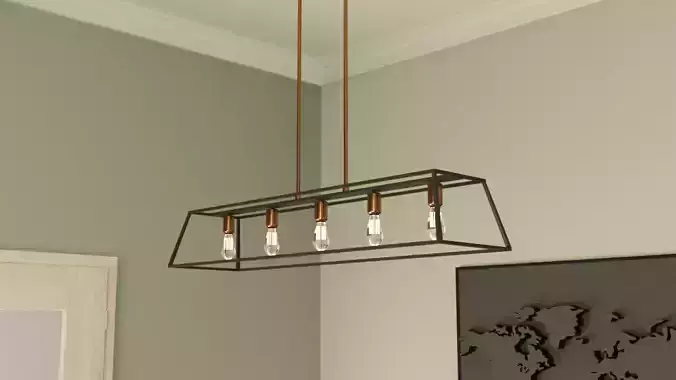 SLEEK MINIMALIST ISLAND CHANDELIER - 5 LIGHT
