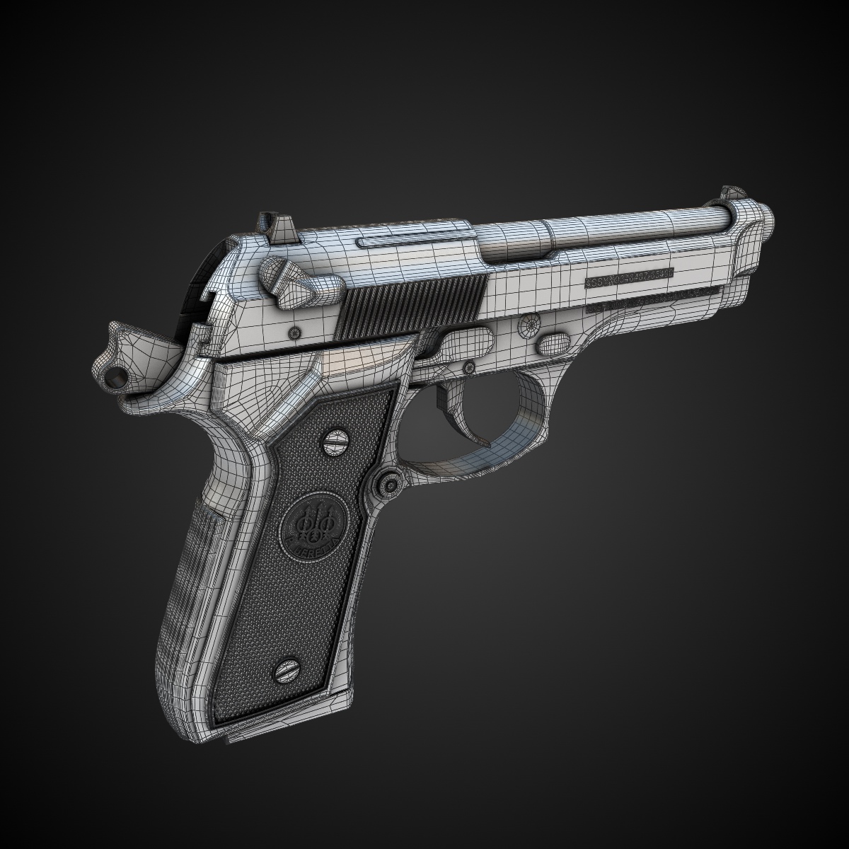 Beretta M9 9mm Pistol Hi-Res 3D model_9