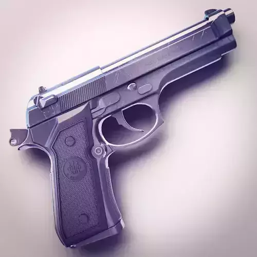 Beretta M9 9mm Pistol Hi-Res 3D model