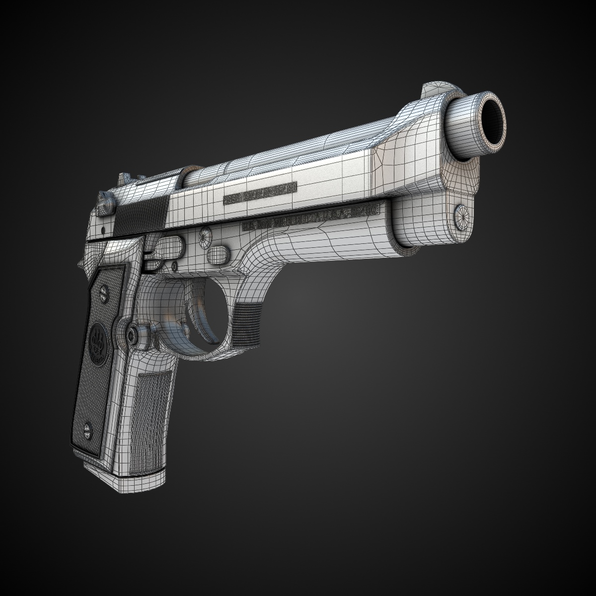 Beretta M9 9mm Pistol Hi-Res 3D model_8