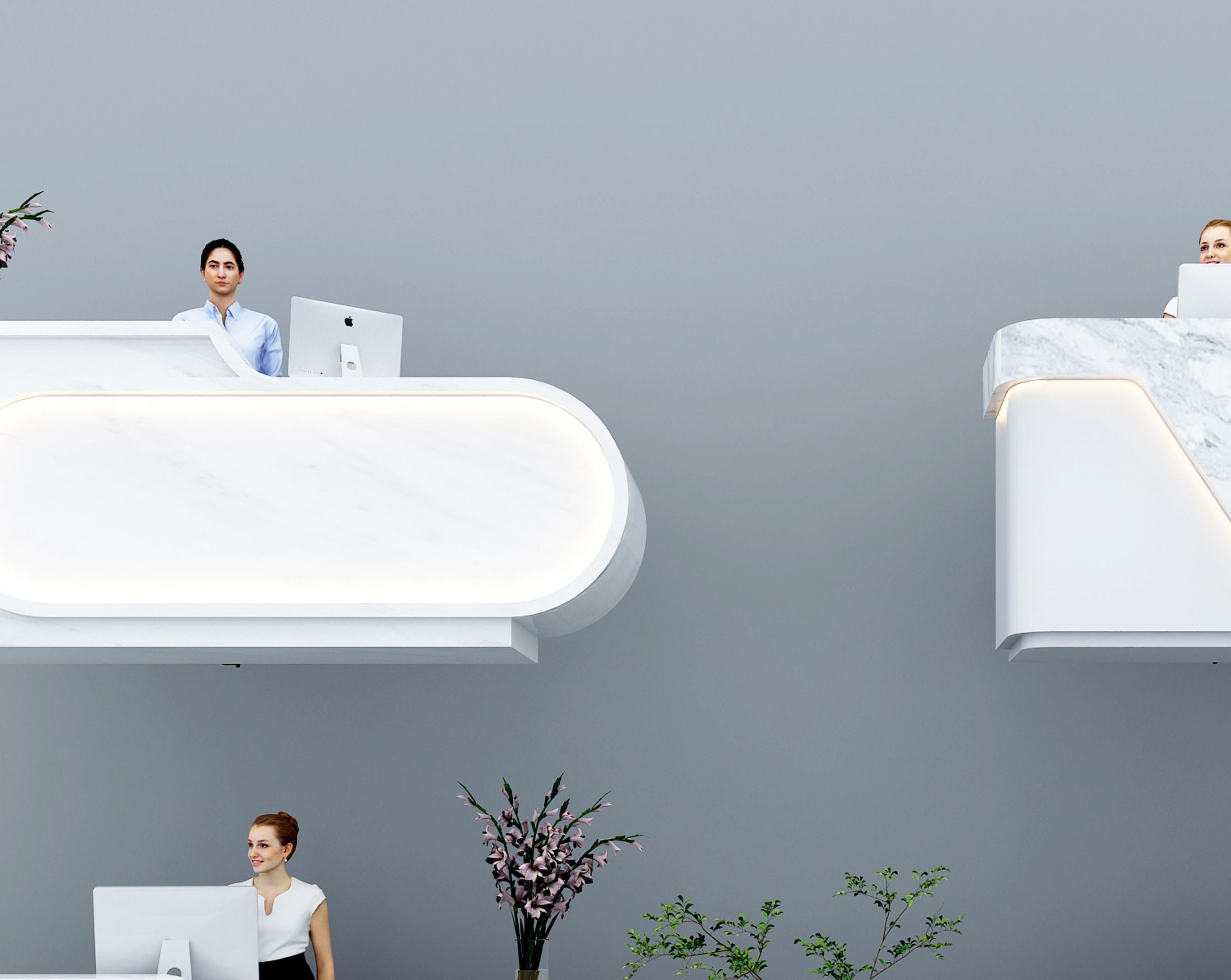 Front Desk Bar Modern Cashier 3D model_4