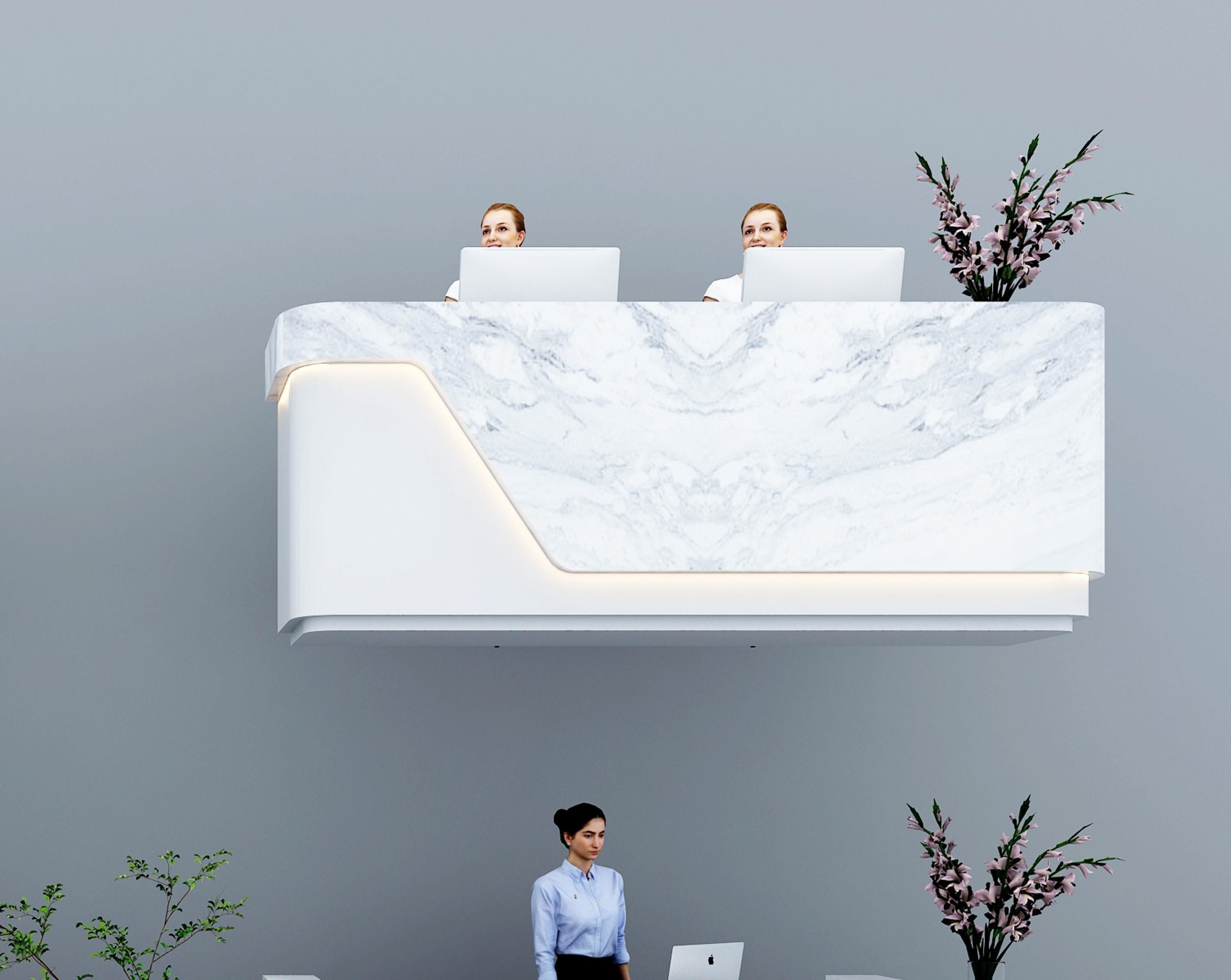 Front Desk Bar Modern Cashier 3D model_3