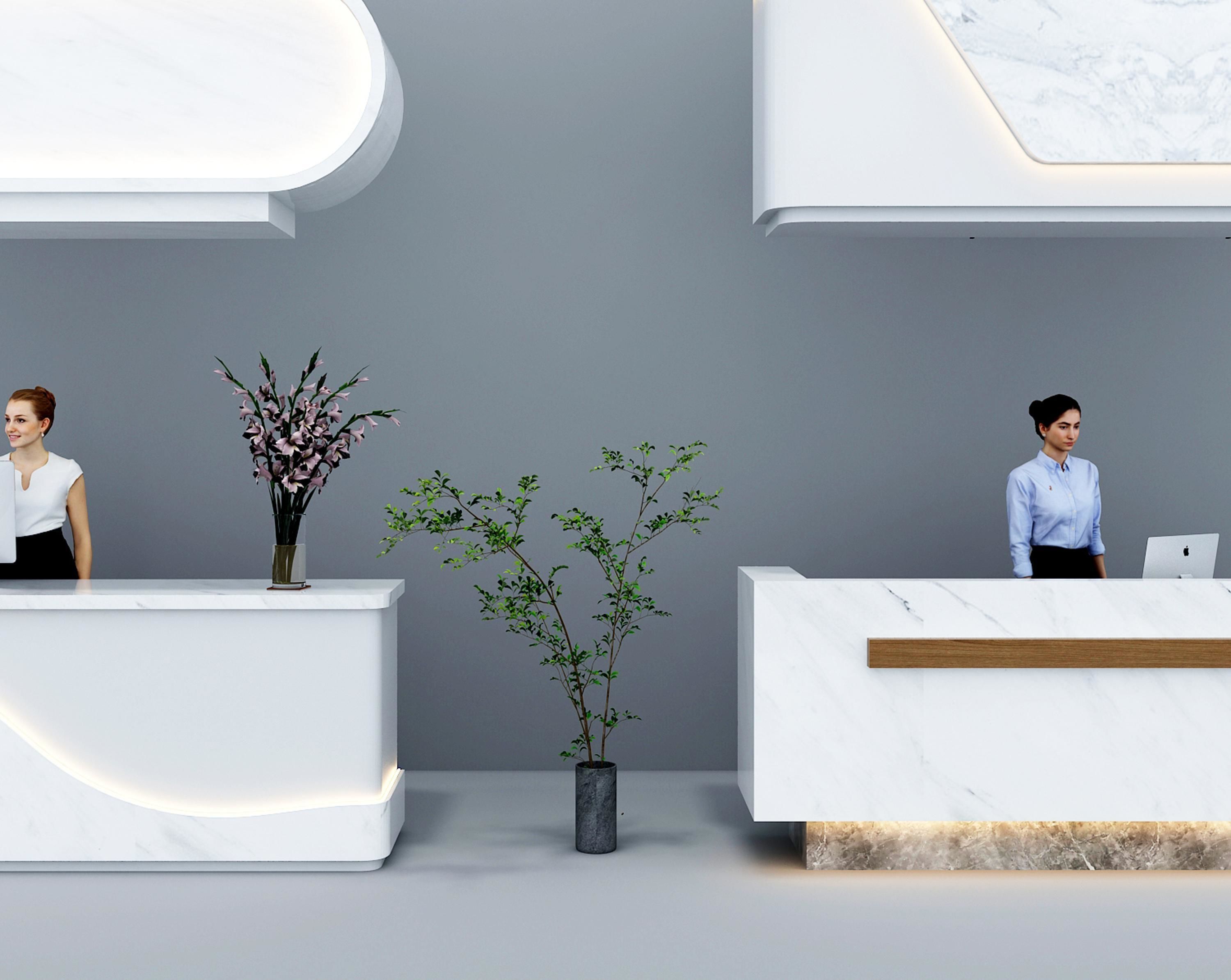 Front Desk Bar Modern Cashier 3D model_2