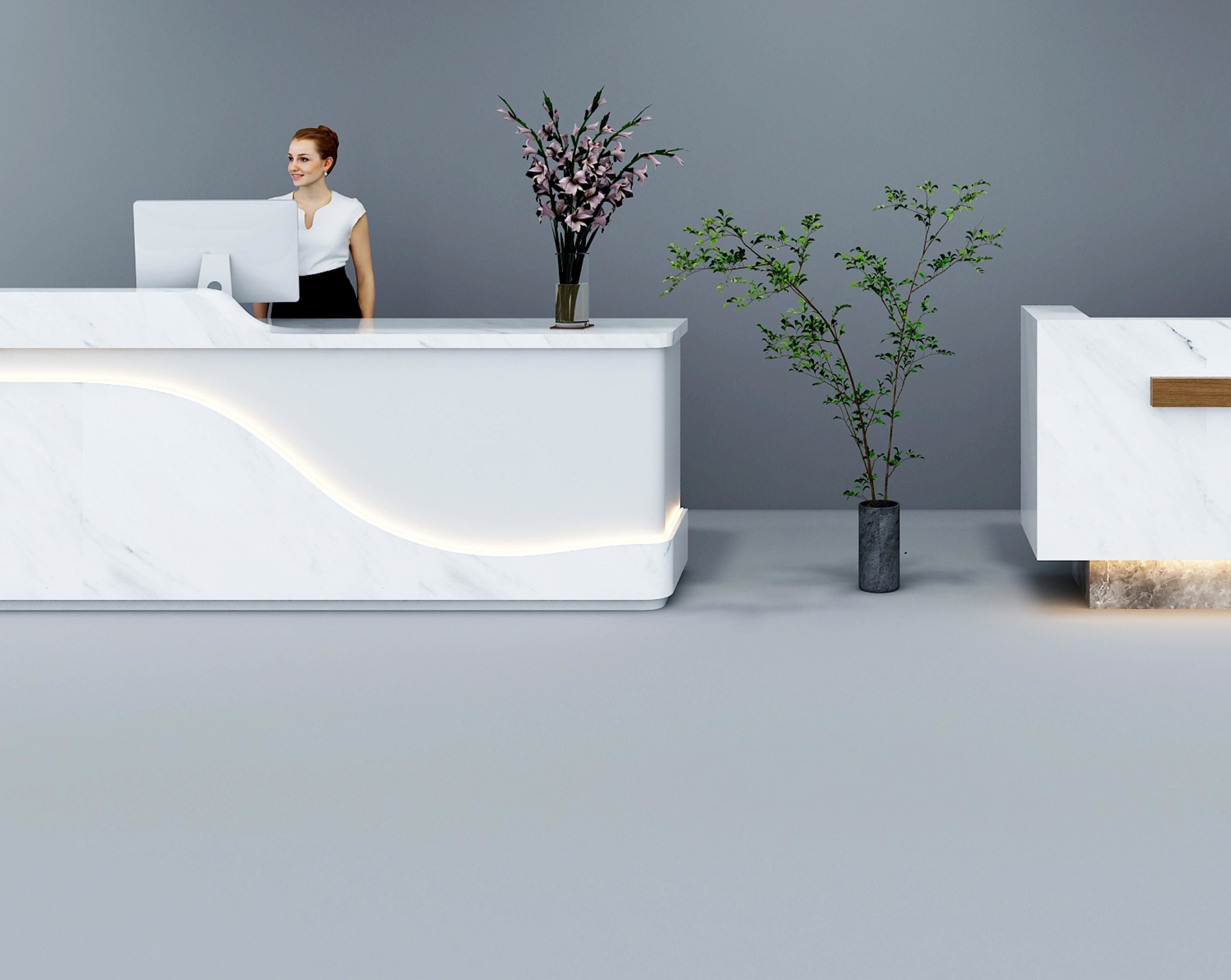 Front Desk Bar Modern Cashier 3D model_1