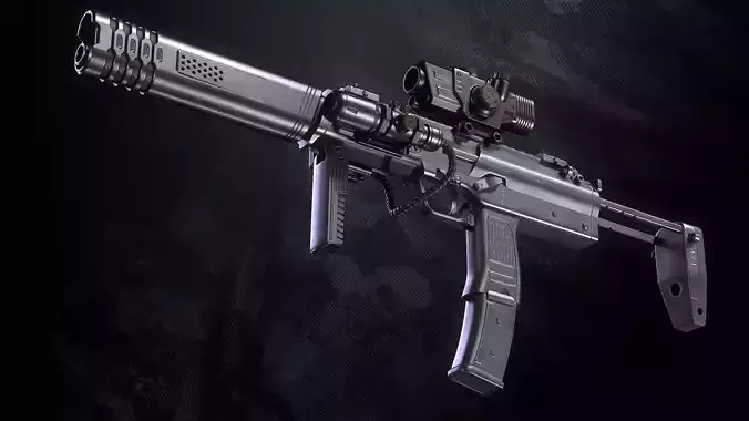 PM-70 SMG Low-poly 3D model