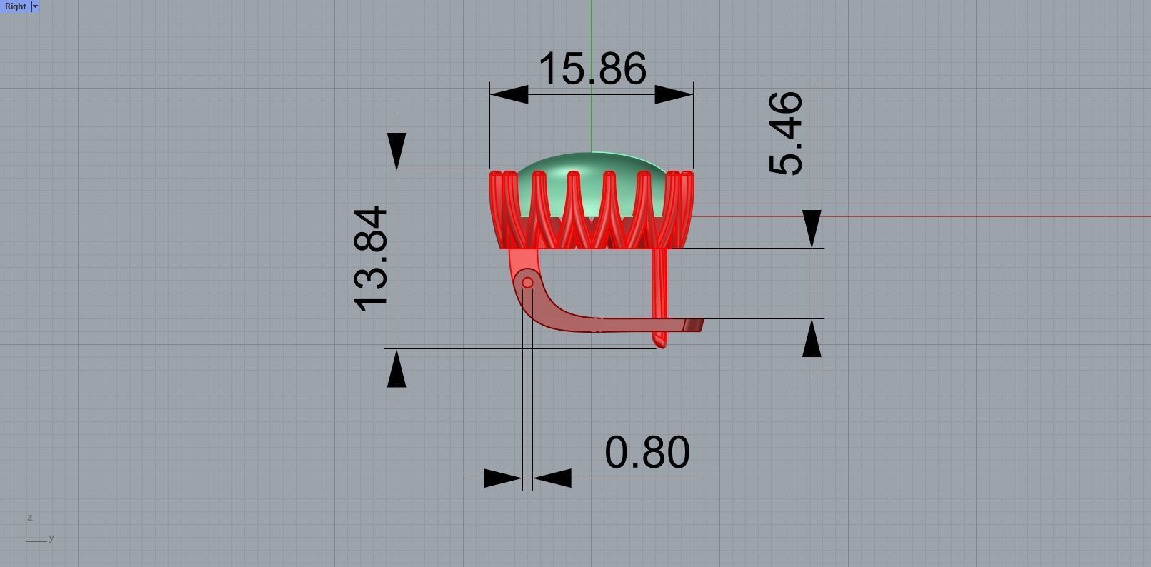 Cabochon Earrings 3D print model_15