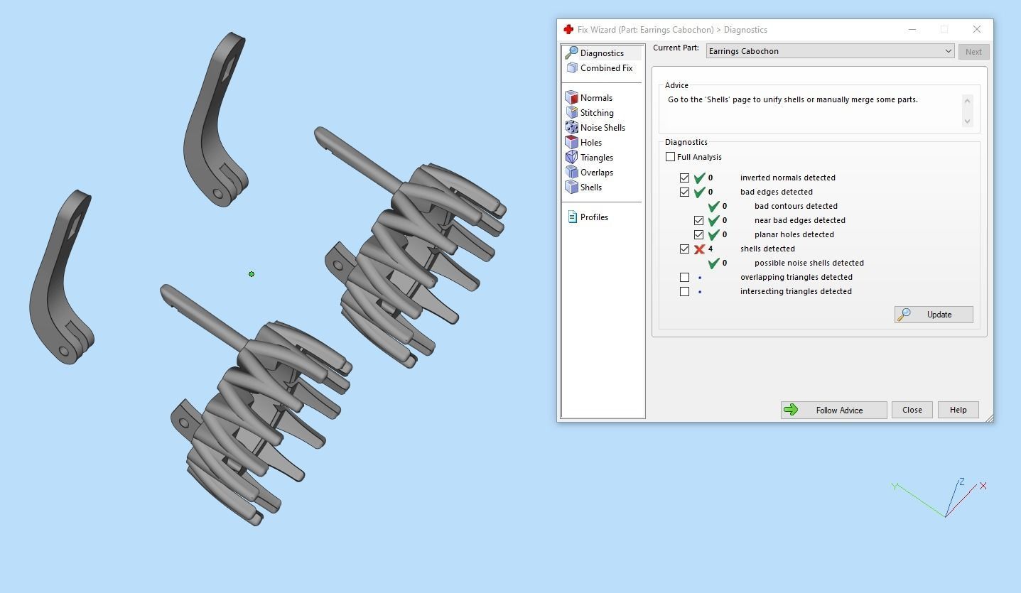 Cabochon Earrings 3D print model_19