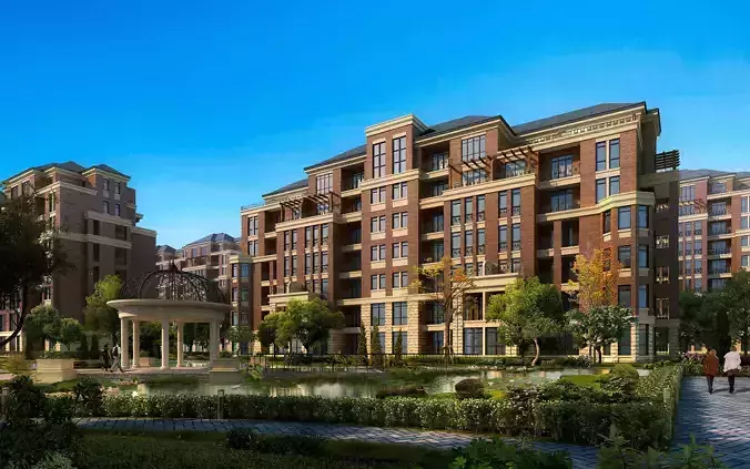 3Dmax fashion city commercial square building 117