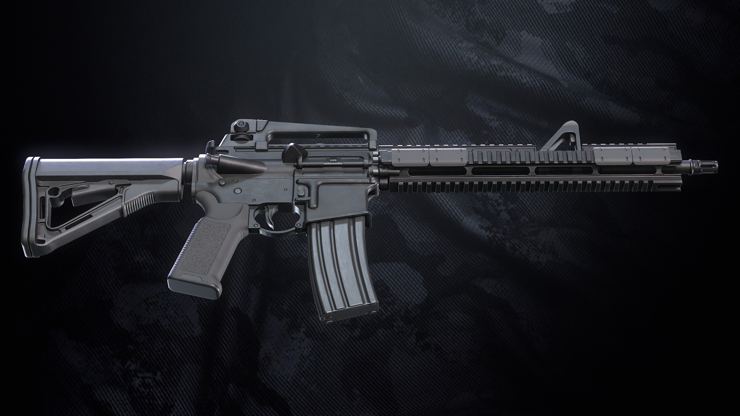 MR-44 Assault rifle With Hands And Weapon Case Low-poly 3D model_10