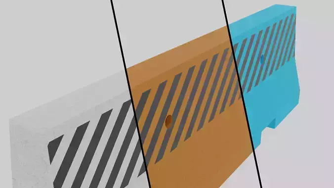 Jersey Barrier Low-poly 3D model