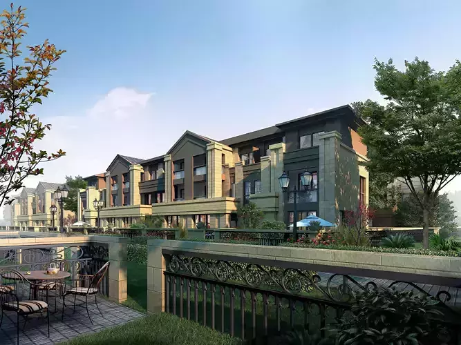 3Dmax fashion city commercial square building 120