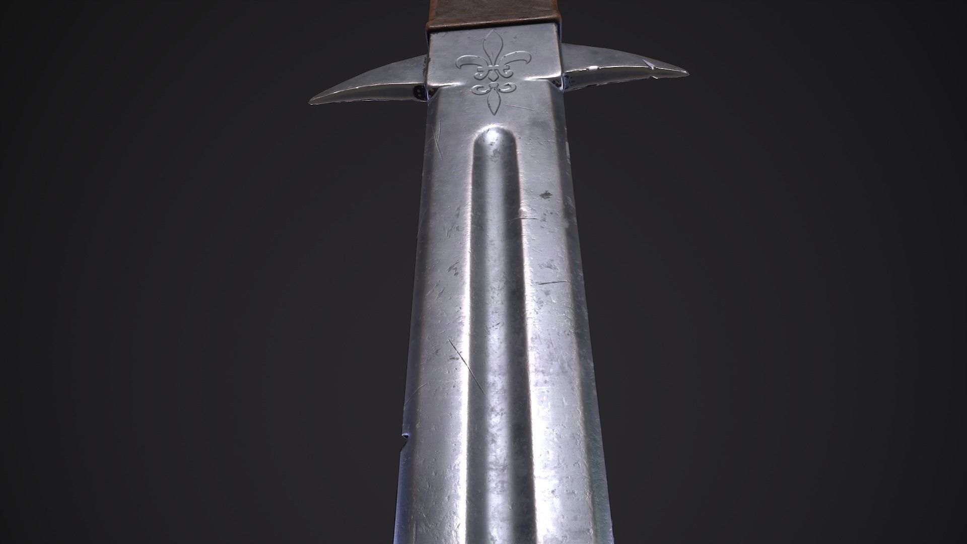 Zweihander Greatsword PBR Gameready Low-poly 3D model_10